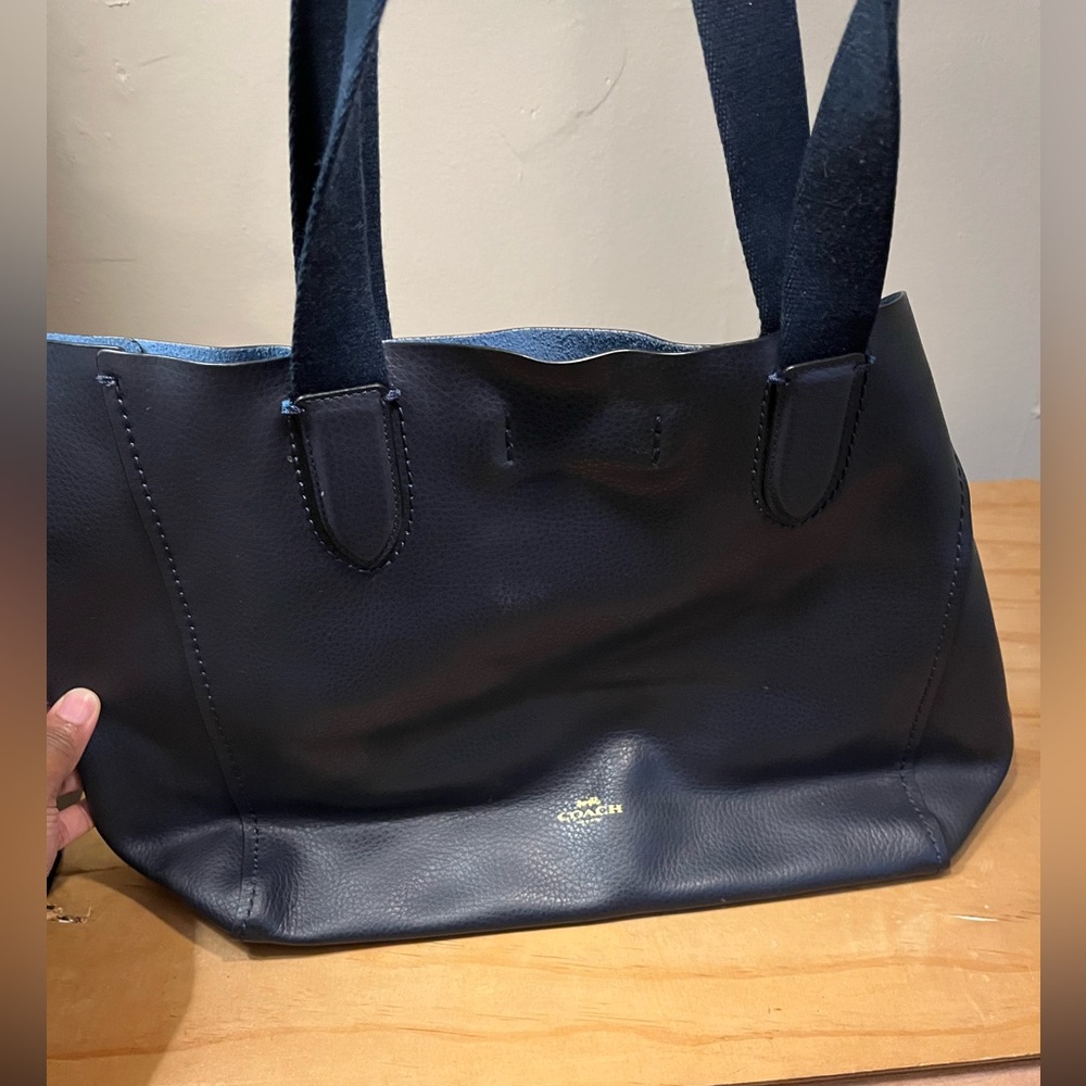Coach Navy Blue Leather Tote